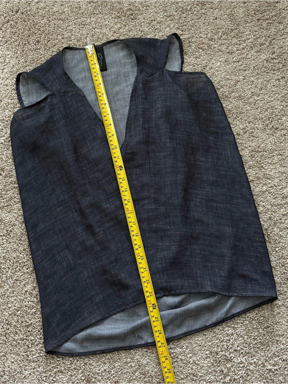 Zero + Maria Cornejo Dark Charcoal V-Neck Blouse Top - Picture 6 of 8